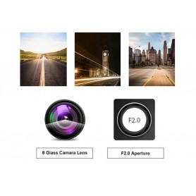 DrPhone DASH2 - DashCam Video CarDVR – Nachtzicht - 3 Lens HD Camera & Video – 5MP – 4inch HD Display – Achteraanzicht