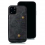 DrPhone LPU Iphone 11 Pro- Luxe PU - Lederen Siliconen Case – Iphone 11 Pro- magneet functie -kaarthouder – zwart