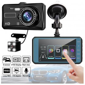 DrPhone DC6 Auto Dashcam Voor en Achter - 1080P - Touchscreen - Loop- G-sensor - Groothoek