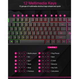 ElementKey AK600 -  Gaming Keyboard -  3 kleuren -LED's – Mechanisch – Waterproof - PC
