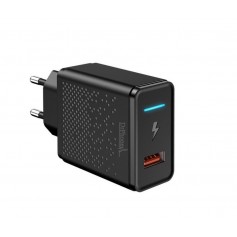DrPhone HALO - 9V Thuislader - Adapter - Snel Lader Intelligente LED – Reislader - Voor Samsung / Apple iPhone / Huawei - Zwart