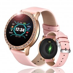 DrPhone L15 - Dames Smart Horloge Vrouwen Bloeddruk Hartslagmeter Fitness Tracker Sport Smartwatch - RoseGoud