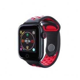 DrPhone GTE2 Smart - Smartwatch Tracker - IP68 Waterdicht - Horloge Mannen & Vrouwen - Zwart Rood