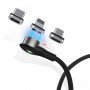 DrPhone Elbow Series Super Magnetische Lightning Kabel - 3A - Oplader - Snel Opladen + Dataoverdracht - 90 Graden met Led licht