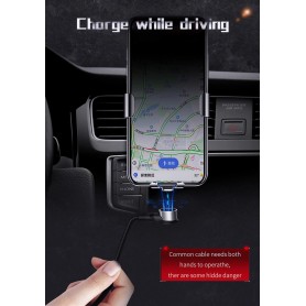DrPhone Elbow Series Super Magnetische Lightning Kabel - 3A - Oplader - Snel Opladen + Dataoverdracht - 90 Graden met Led licht