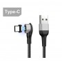 DrPhone Elbow Series Super Magnetische USB-C Kabel - 3A - Oplader - Snel Opladen + Dataoverdracht - 90 Graden met Led licht