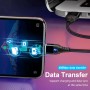 DrPhone Echo Series 3 in 1 - Magnetische Micro-USB/ USB C & Lightning 3A Snellader-2M-Oplaadkabel+ Data & Led– Zwart