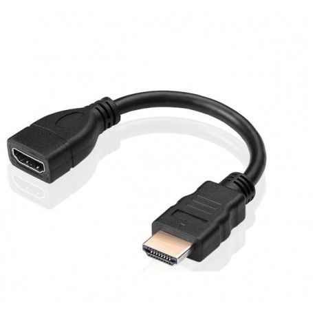 DrPhone HNH2 HDMI Mannelijk naar HDMI Vrouwelijk Kabel 1080P – Male naar Female Adapter - Verlengsnoer - 30CM - Zwart