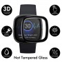 DrPhone PROTEC - Fitbit Versa 3 / Sense PET Folie Tempered Glass 3D - Volledige Bescherming - Zwart