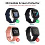 DrPhone PROTEC - Fitbit Versa 3 / Sense PET Folie Tempered Glass 3D - Volledige Bescherming - Zwart