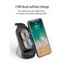 DrPhone H18 – 3 in 1 Draadloze lader – iPhone 8 en Hoger 15W – +3.0QC ADAPTER - Zwart