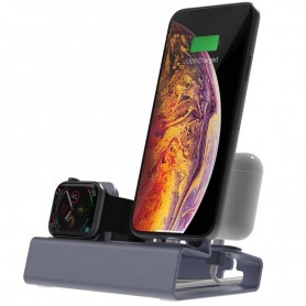 DrPhone T030B – 3 in 1 Charging Stand – Apple Watch - Airpods – Apple iPhone – Space Grey