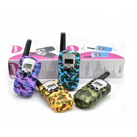DrPhone WT388- 22 kanaals Walkie Talkies - Voor Kinderen – 6 Kilometer - Camouflage Paars