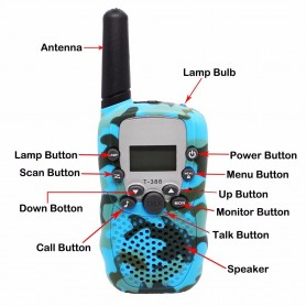 DrPhone WT388- 22 kanaals Walkie Talkies - Voor Kinderen – 6 Kilometer - Camouflage Paars