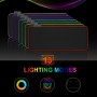 DrPhone QWR Muismat – 300x700x4mm - Muismat – RGB LED Verlichting – Gaming – Anti-Slip - Waterproof - Mousepad – Extra groot