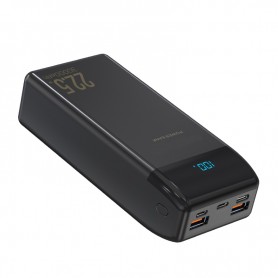 DrPhone PW6 Powerbank 30000mah - 22.5W- Draagbare Oplader - USB-C PD 18W met Digitale LCD-scherm – 2x Qualcom 3.0 - Zwart