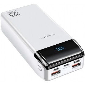DrPhone PW4 Powerbank 30000mah - 22.5W- Draagbare Oplader - USB-C PD 18W met Digitale LCD-scherm – 2x Qualcom 3.0 - Zwart