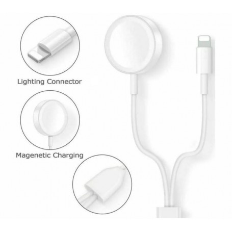 DrPhone TS09 - Magnetische Draadloze Oplader - Usb Oplaad Kabel – Apple – Apple Watch - iPhone – 2 in 1