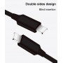 1 Pack DrPhone® Black Series - 10W Lader Oplader + 3 Meter Nylon iPhone + iPad Oplaadkabel - Zwart