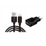 1 Pack DrPhone® Black Series - 10W Lader Oplader + 3 Meter Nylon iPhone + iPad Oplaadkabel - Zwart