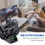 DrPhone DCD4 PS4/PS4 Slim/PS4 Pro Magnetische Controller Oplader - Oplaadstation met 4 Micro USB Magnetische Bitjes – Zwart