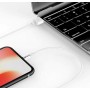 DrPhone® - Gecertificeerde 1 Meter Lightning naar USB kabel - 8-pin Oplaadkabel - TPE Materiaal - Veilig laden - Wit
