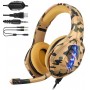 DrPhone GH9 Gaming headset Koptelefoon – RGB – 3.5mm met microfoon voor o.a PS4/PS5/PC/XBOX One S /Laptop – Camouflage Geel
