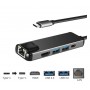 DrPhone 5 in 1 Multiport Type-C Hub - Hdmi 4K - 1x Gigabit(1000M) Ethernet - 2 x USB 3.0 - USB C Powerdelivery/Thunderbolt