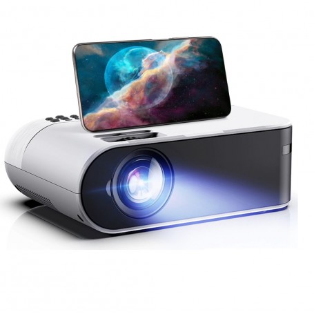 DrPhone BEAM4 - Beamer met Android - (Netflix Play Store) - LED 2800 Lumen - 3D - Thuis Theater - Wit