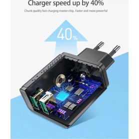 DrPhone - ACC02 IQ Smart 2 Poort Lader + Gecertificeerde 3 Meter Lightning naar USB kabel