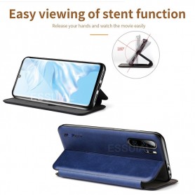 DrPhone HL5 - Leer/TPU - Samsung Galaxy S20 Ultra - Flip Cover - Pasjeshouder – Zwart
