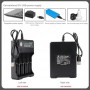 DrPhone BC4S - Batterijlader - 4 Slots - Oplaad indicator - USB aansluiting - Verschillende maten batterijen