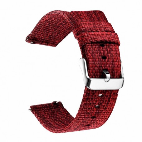 DrPhone SMB03 - Smart Watch Bandje - Nylon - Gesp Sluiting - 22mm - Rood DrPhone SMB03 - Smart Watch Bandje - Nylon - Gesp Sluiting - 22mm - Rood