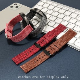 DrPhone SMB03 - Smart Watch Bandje - Nylon - Gesp Sluiting - 22mm - Rood