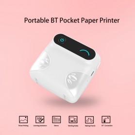 DrPhone PiX Pro + 3 Rollen - Telefoon Afdrukken - Bluetooth Printer - Draagbare Mini Printer - 57mm Label - Kinderen - Wit