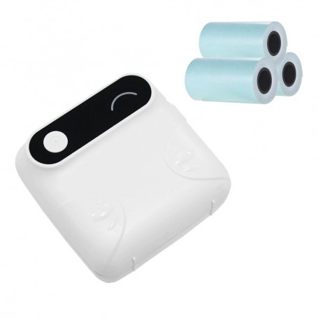 DrPhone PiX Pro + 3 Rollen Blauw - Telefoon Afdrukken - Bluetooth Printer - Draagbare Mini Printer - 57mm Label - Kinderen - Wit
