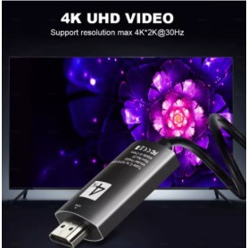 DrPhone - 4K x 2K 30hz (3840 x 2160 HD) TYPE C Premium HDMI Adapter USB C naar HDMI support 1080p - Alt DP Mode 2 Meter kabel
