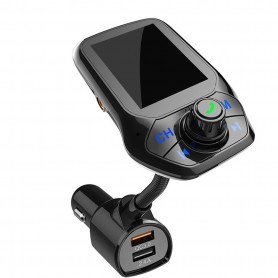 DrPhone BC25 - Draadloze Bluetooth Oplader - USB 5.0 Auto Oplader - Bluetooth Adapter - 5V/2.4A Usb Charger - Zwart