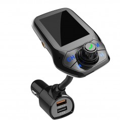 DrPhone BC25 - Draadloze Bluetooth Oplader - USB 5.0 Auto Oplader - Bluetooth Adapter - 5V/2.4A Usb Charger - Zwart