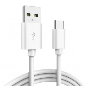 DrPhone UC1 - USB-C - Oplaad Kabel - Fast Charger - 2.4A - 1 Meter - Wit