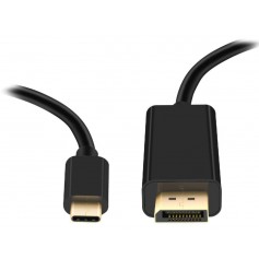 DrPhone USB 3.1 Type C USB-C (Thunderbolt 3) naar Displayport – 4K HDTV Adapter – 60hz – 1.8M - Zwart