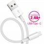 DrPhone UC1 - USB-C - Oplaad Kabel - Fast Charger - 2.4A - 2 Meter - Wit