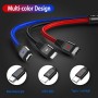 DrPhone MX4 - 3 in 1 Multi Oplaadkabel met LED indicator - 3.5A Opladen - 1.2 Meter USB-C/Micro USB/Lightning Kabel - Universeel
