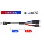 DrPhone MX4 - 3 in 1 Multi Oplaadkabel met LED indicator - 3.5A Opladen - 1.2 Meter USB-C/Micro USB/Lightning Kabel - Universeel