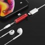 DrPhone – 2 in 1 Gun Splitter – Lightning + 3.5mm AUX Jack - Muziek + Bellen + Opladen - Voor Apple apparaten – Goud