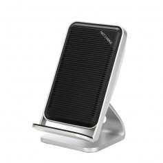DrPhone 2COILS - Draadloos Opladen – 10W - 1.5 Times Faster – Led Licht - Micro USB – Grijs