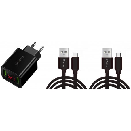 DrPhone PS5-X - Oplaadset voor PS5 Controller - 2x 1 Meter oplaad kabel - Playstation 5 Controller - Dock
