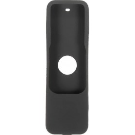 DrPhone AT1 - Apple TV 4 Siri Remote Zachte Siliconen Hoes - Grip Case - Bescherm hoes - Zwart
