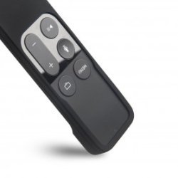 DrPhone AT1 - Apple TV 4 Siri Remote Zachte Siliconen Hoes - Grip Case - Bescherm hoes - Zwart