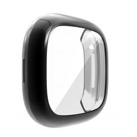 DrPhone FC1 - Fitbit Cover - Screen Protector - Bumper - Bescherming - Versa 3- Zwart